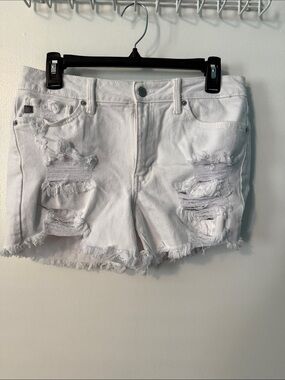 Just USA White Distressed Denim Cutoff Shorts